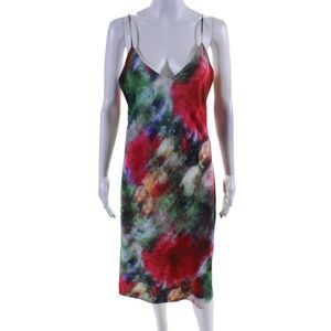 Adam Lippes Collective Womens Floral Silk Slip Dress Multicolored Size 10 149405